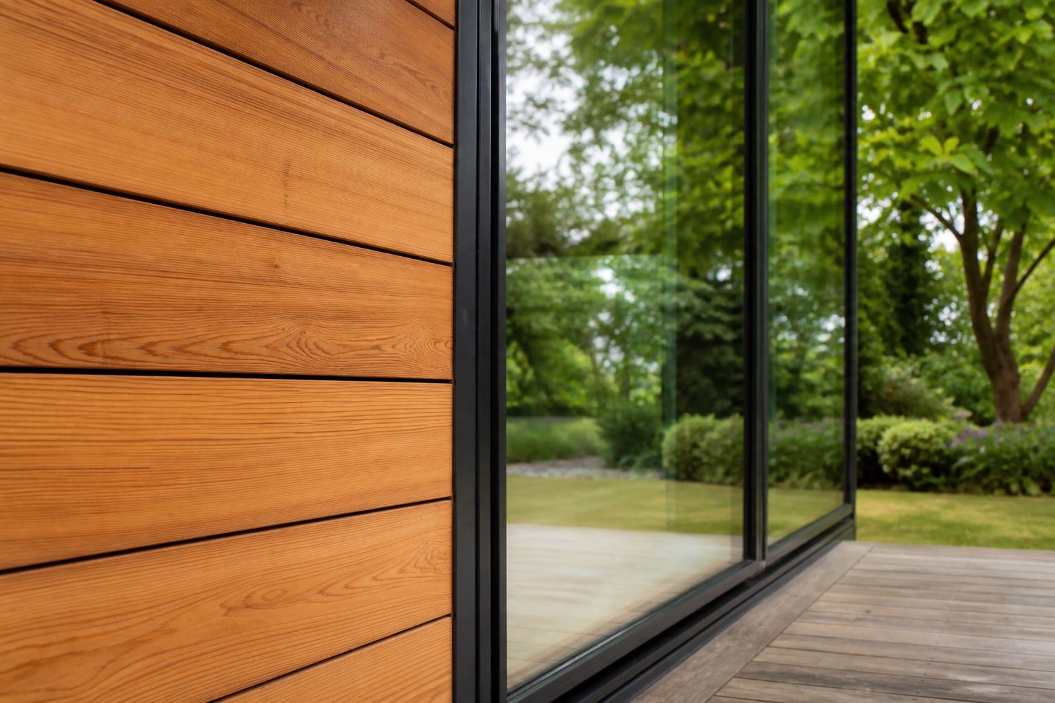 Premium glazing and cladding on a Hertfordshire garden room