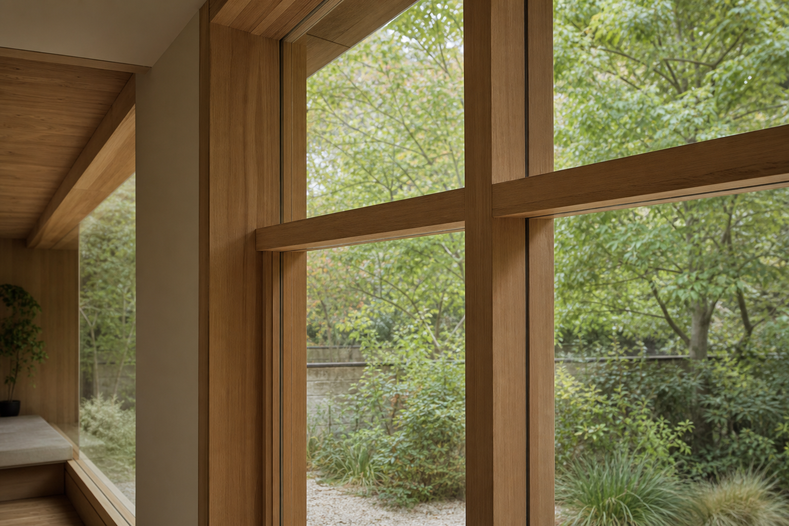 Glazing detail bringing garden views into the living space