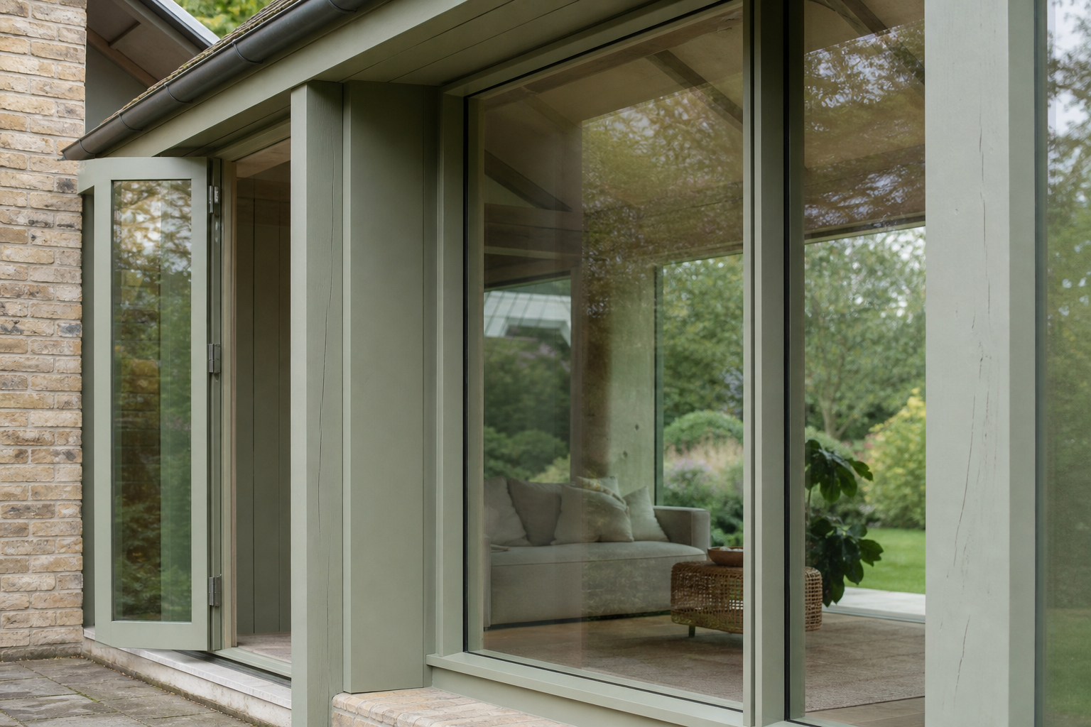 Glazing detail bringing garden views into the living space