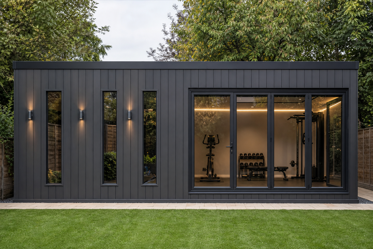 Opposite elevation of the garden gym building
