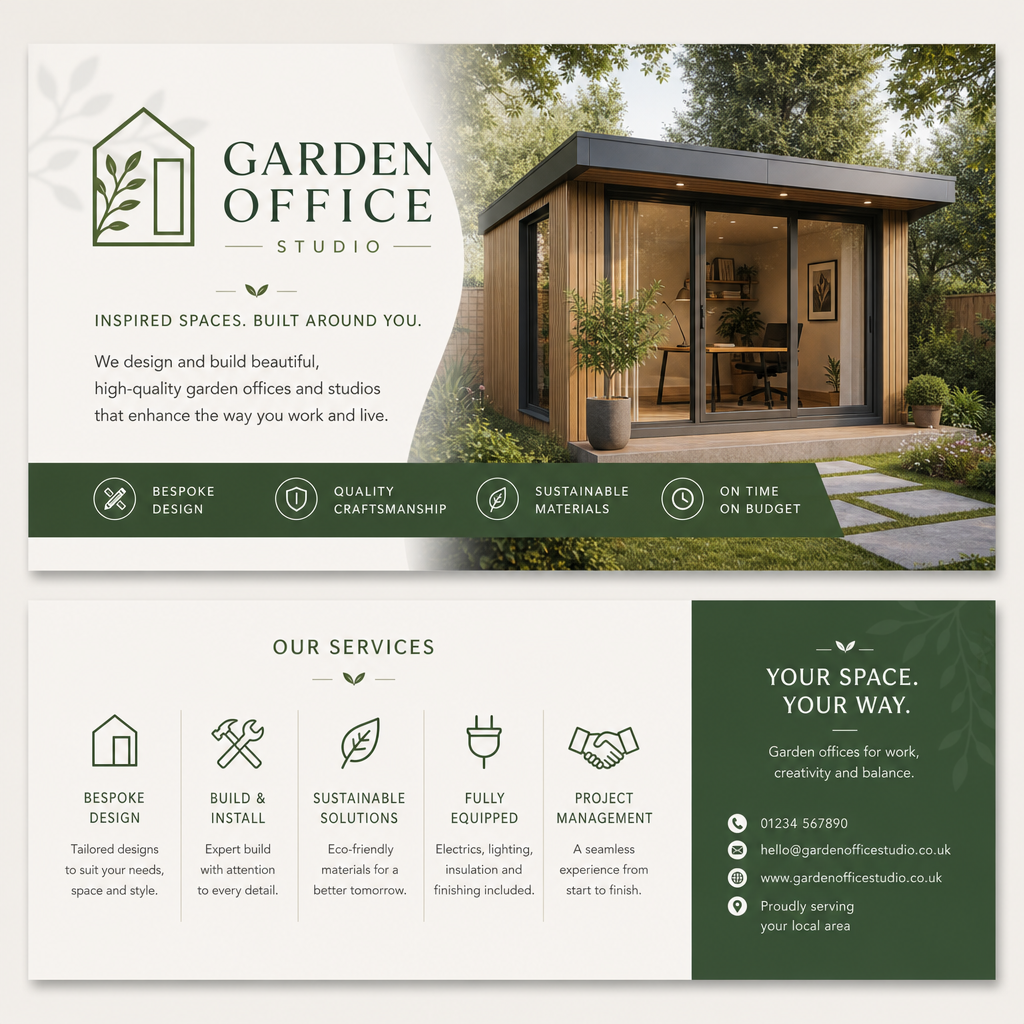 Bespoke garden office in a Hertfordshire garden
