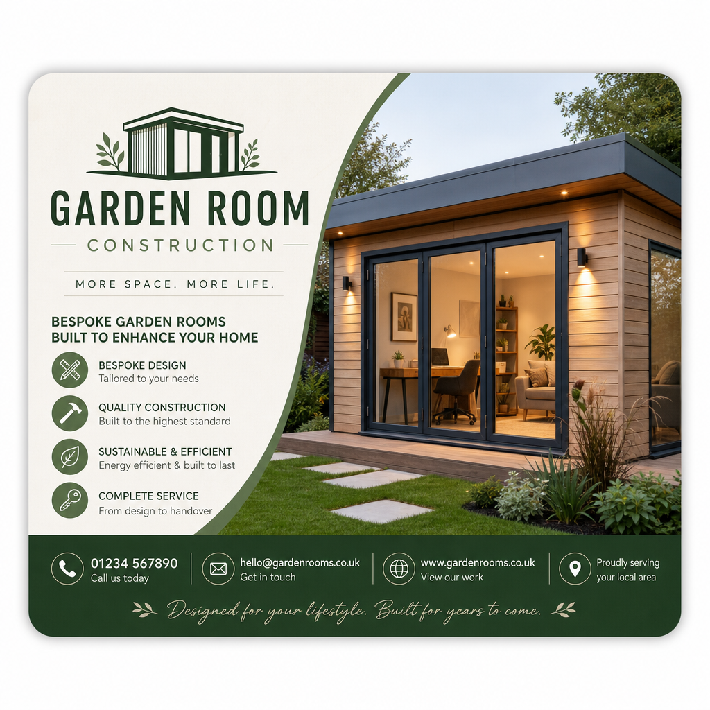 Premium garden room construction in a Hertfordshire garden